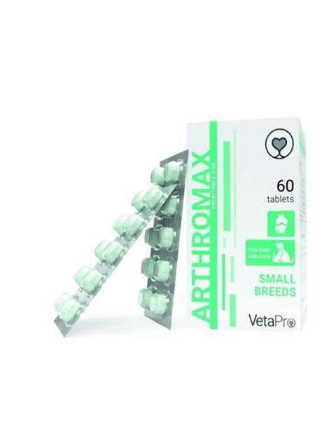 VetaPro Arthromax pre malé plemená a mačky na podporu kĺbov a chrupavky, 60 tbl.